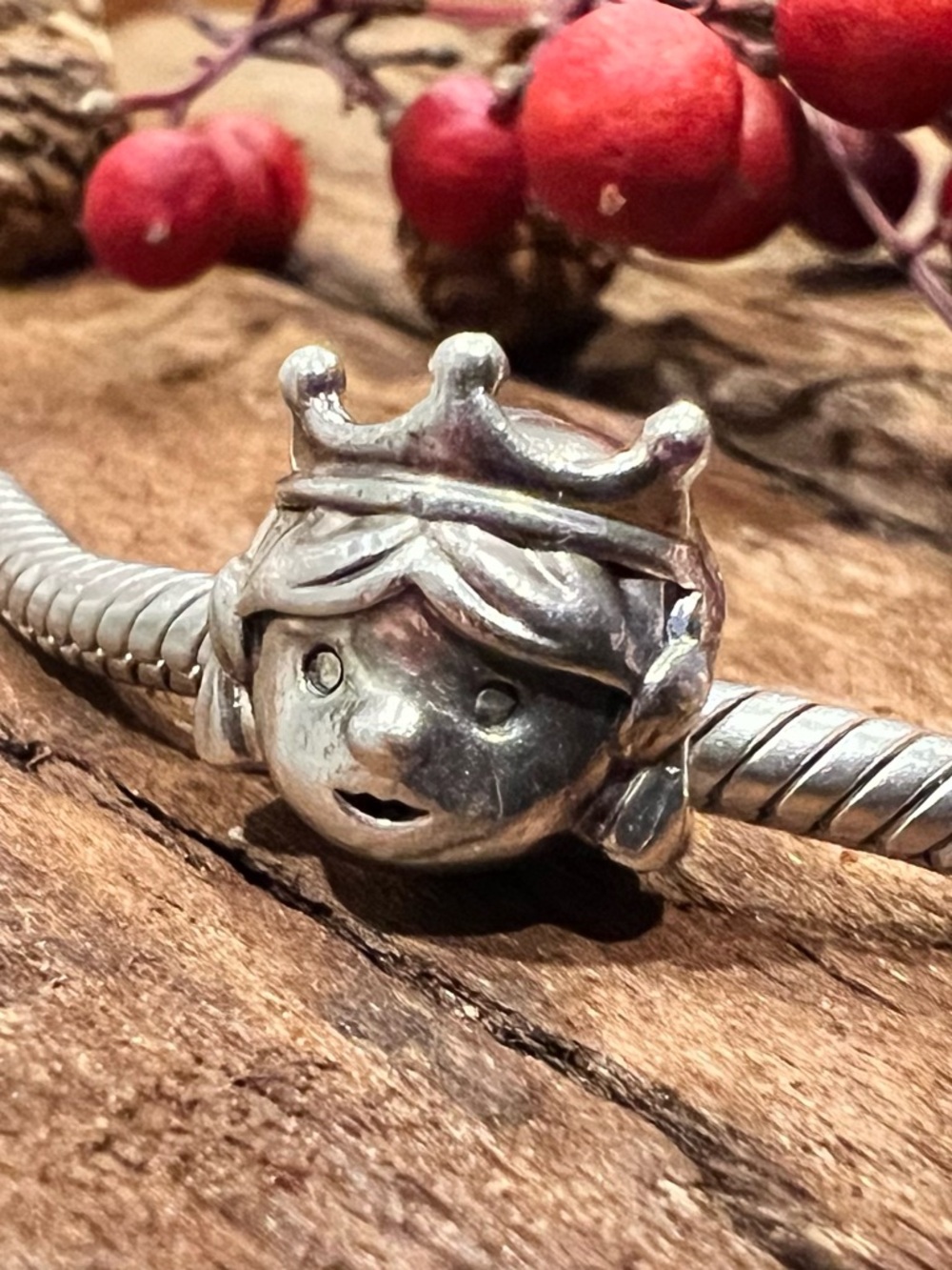Authentic Pandora Charm  Precious Princess Bead Sterling Silver Crown Girl